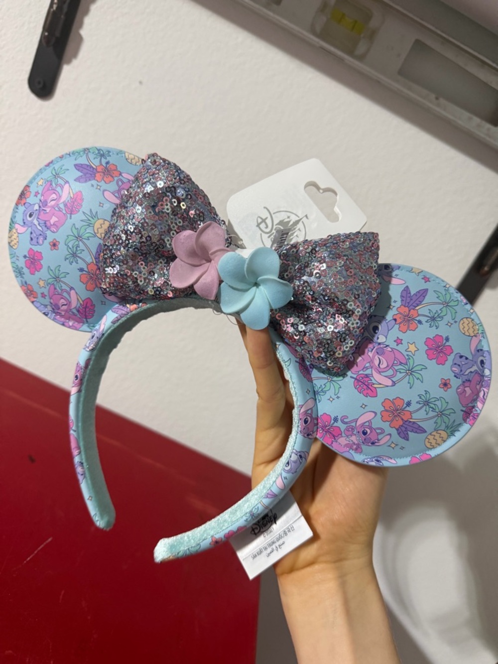 NEW 2026 Disney Parks WDW Stitch & Angel Aloha Minnie Mickey Ears Headband